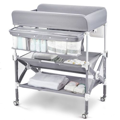 Portable Baby Changing Table, Foldable Diaper Change Table With Wheels