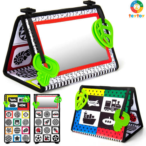 teytoy Tummy Time Floor Mirror, Double High Contrast Activity Developm