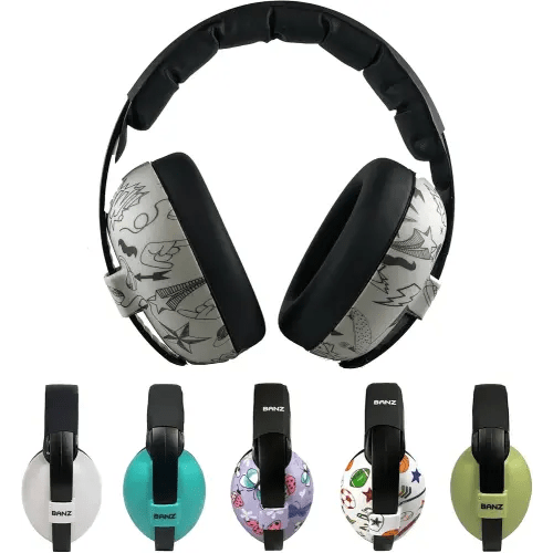 Banz Bubzee Baby Ear Defenders 0-2 Years - Loud Noise Canceling Baby Headphones & Toddler Ear Muffs, Size Adjustable