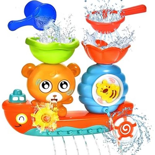 Baby Bath Toys for Kids Ages 1-3 Toddler Bath Toy Bear Bathtub Toys for Babies 12 Months Boys Girls Infant Water Tub Toys 1 2 3 Year Olds Preschool Learning Gift