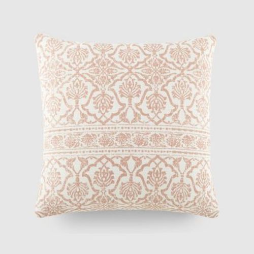 Antique Floral Pattern Cotton Throw Pillow Cover With Pillow Insert Set - Becky Cameron, Antique Floral Rose, 20 x 20