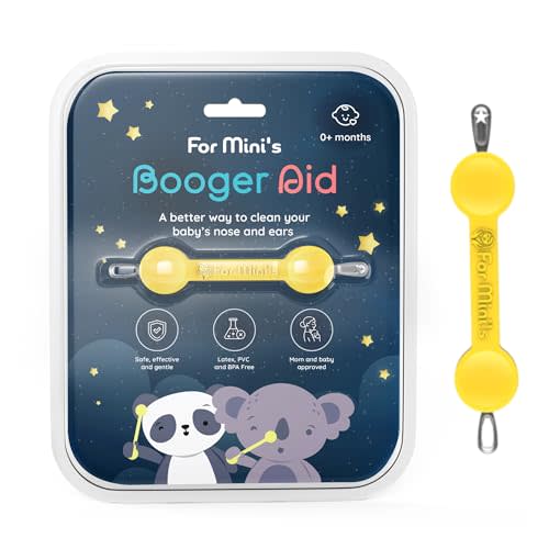 For Mini's Booger Aid - Gentle, Safe, and Non-Toxic Nose and Ear Cleaning Tool for Infants and Toddlers (Yellow, Small)