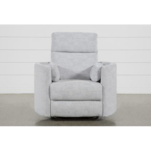 Rayna Dove Grey Nursery Power Swivel Glider Recliner with USB | Rocker | Living Spaces