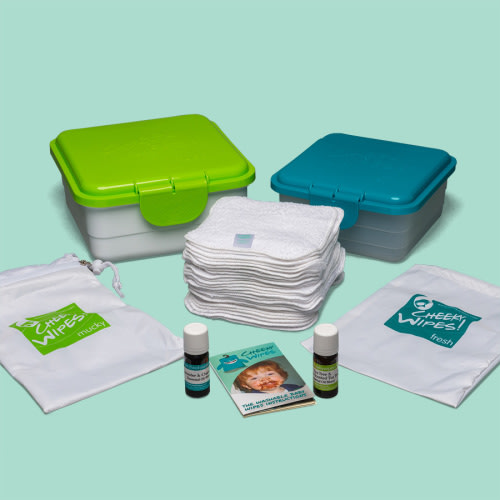 Reusable Wet Wipes Kit - WHITE Cotton Reusable Baby Wipes