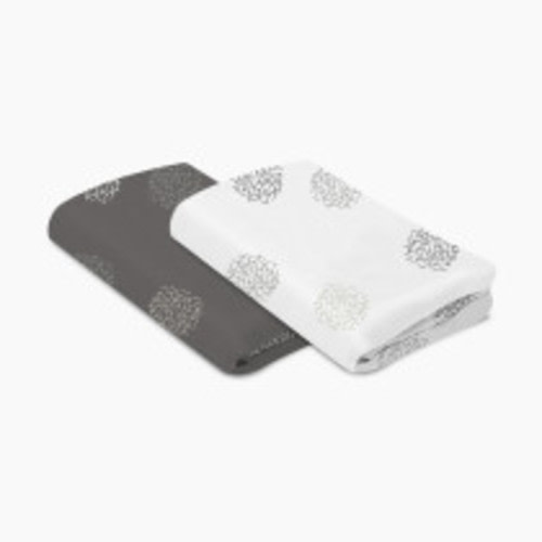 4moms Breeze Playard Sheet Set (2 Pack) - White/Grey Crosshatch
