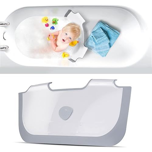 BabyDam: The Original Bathwater Barrier- Use Less Water While Giving Your Baby a Fun Place to Bath. Fits UK/EU Straight Sided Tubs Up To 22.8” wide. Turn your family's bathtub into your kid’s