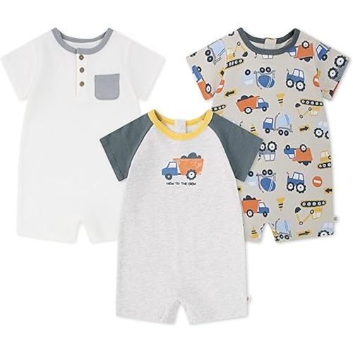 HUGGIES unisex-baby Multi-pack Short Sleeve Romper