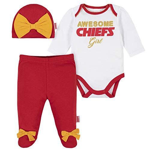 Gerber NFL Baby Girls Nfl Team Footed Pant and Bodysuit Gift Set