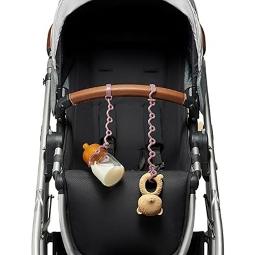 Toy Straps for baby - Keep toy, bottle & pacifier Off The Floor - Great for Stroller, High Chair and Car Seat - 2-Pack