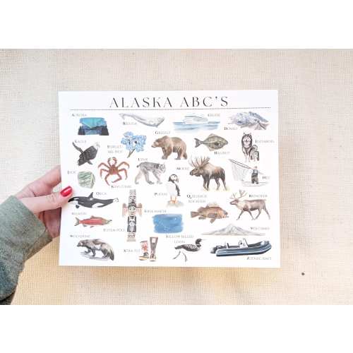 Alaska ABC&#39;s, Alaska ABC&#39;s Print, Alaska ABC&#39;s Artwork, Hand Painted Artwork