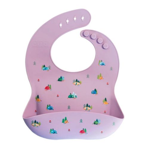 Austin Baby Co Silicone Bibs for Toddler and Babies – High Quality Mess Proof Bibs – Perfect for Travel (Camper Violet)