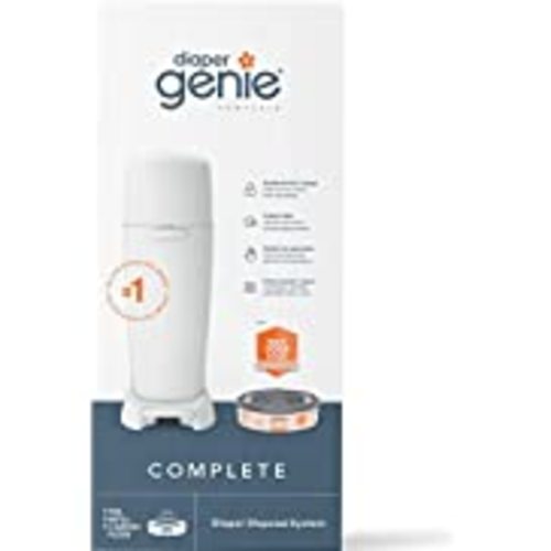 Diaper Genie Signature Pail Includes 1 Easy Roll Refill with 18 Bags | Holds Up to 846 Newborn-Sized Diapers Per Refill