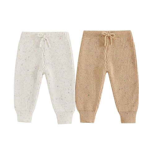 Eadrioss Infant Baby Boy Girl Knit Leggings Cotton Knitted Solid Pants Tights Trousers 2 Pack Toddler Fall Winter Clothes