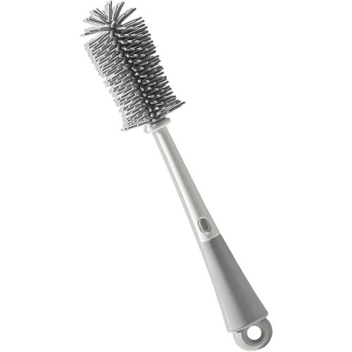 Baby Bottle Cleaning Brush Long Handle Water Cup Brush Silicone Cleaning Brush (Gray)
