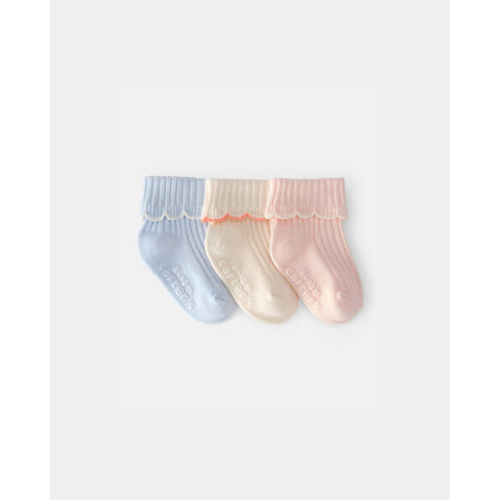 Baby Girl 3-Pack Ankle Socks - Pink/Blue - Carter's | 3-12M
