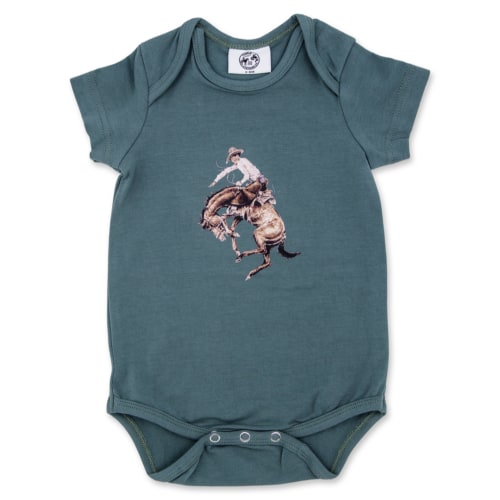 Teal Bronc Onesie – Cowkid Clothing Company