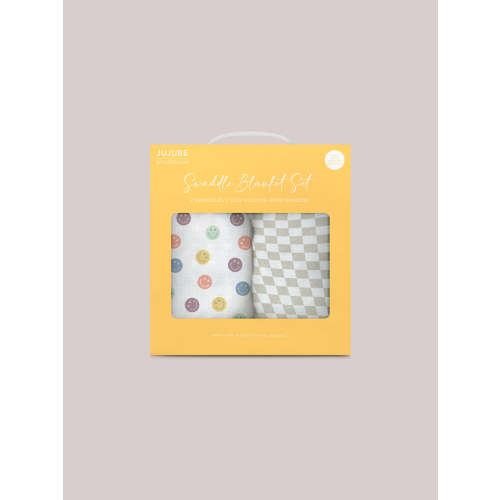 2-Pack Square Swaddle Blanket Set - Happy Baby Vibes