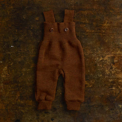 Baby Merino Wool Dungarees - Auburn