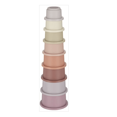 mushie Stacking Cups Toy 8pcs | Made in Denmark (Petal)