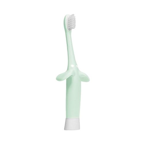 Dr. Brown's Silicone Finger Toothbrush for Baby with Travel-Storage Case, 3m+, Gray and Light Green & Infant-to-Toddler Toothbrush, Elephant, Mint, 0-3 Years