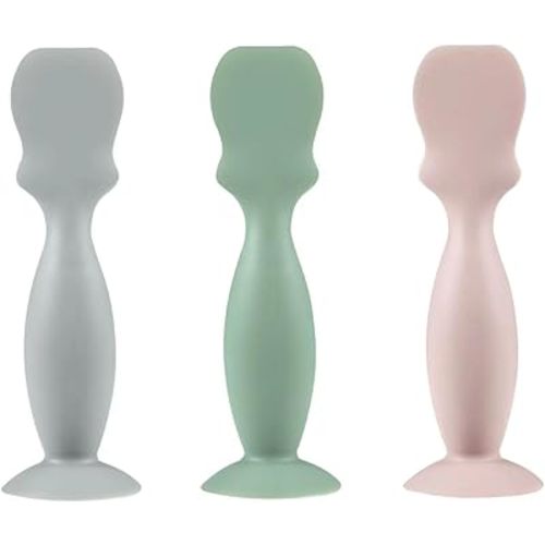 PandaEar 3 Pack Baby Diaper Cream Brush, Soft Silicone Diaper Cream Applicator Baby Butt Paste Spatula Brushes for Babies Infants Newborn (Grey,Green,Pink)