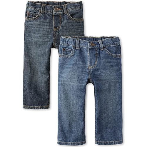 The Children's Place Baby and Toddler Boys' Basic Straight Leg Jeans, Multipack