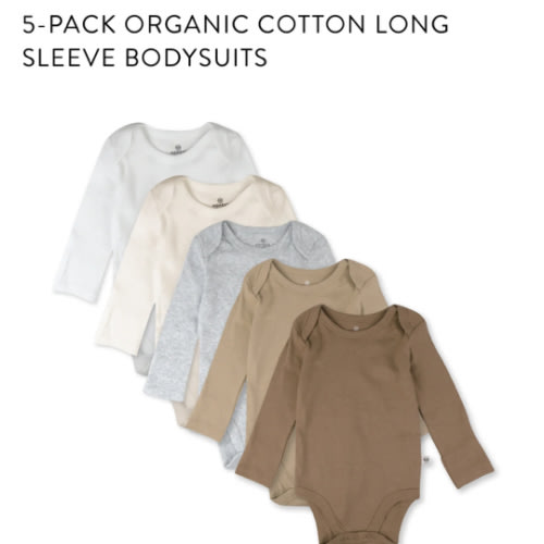 5-Pack Organic Cotton Long Sleeve Bodysuits | Honest Baby Clothing