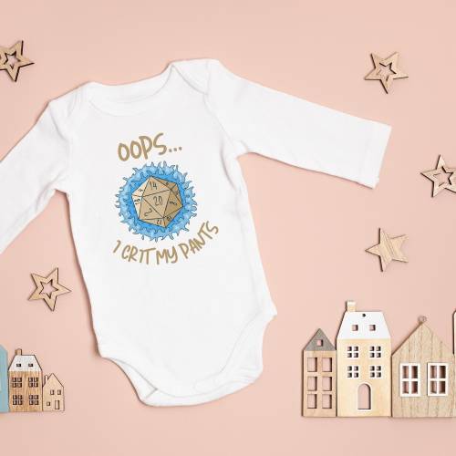 Oops I Crit My Pants Shirt and Onesie®, Funny Toddler & Youth Shirt, Dungeons and Dragons Shirt, DND Geek Kids Shirt, Shirt for Kids