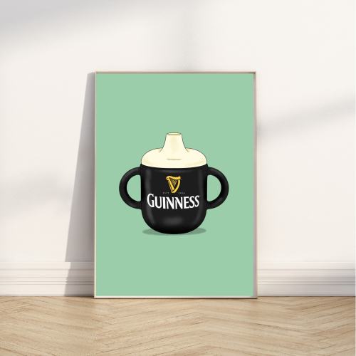 Baby Guinness - A4 & A3 Print sizes - Wall Art - Ireland - Guinness challenge - Colour Variations Available
