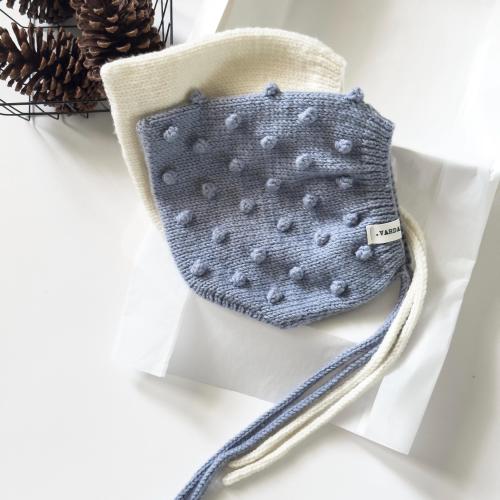 Handmade Merino Wool Knit Baby Bonnet: Soft Pixie Hat