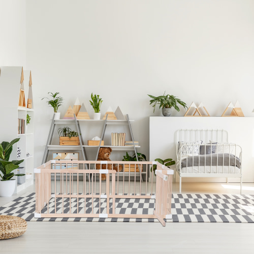 Baby Natural Wooden playpen and Safety gate