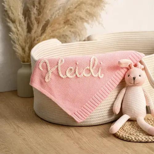 Personalised Knitted Name Blanket – KnittyBaby