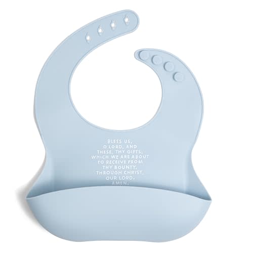 Be A Heart Silicone Baby Bib, Adjustable Waterproof (Powder Blue)