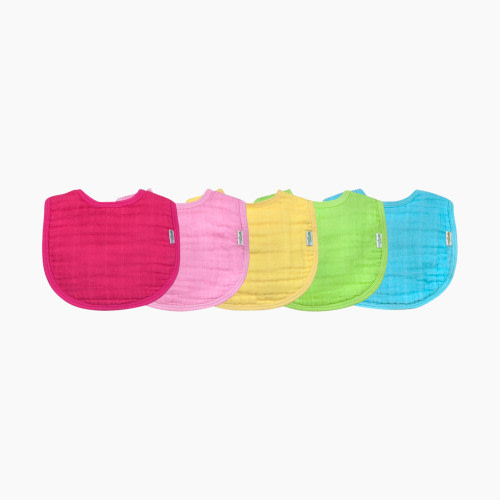 GREEN SPROUTS Organic Muslin Bibs (5 Pack) - Pink Set