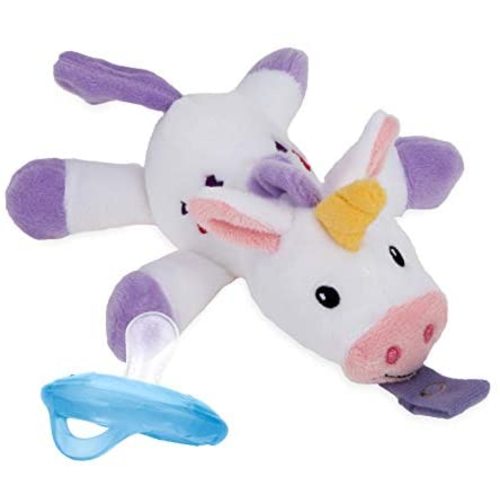 Nuby Calming Natural Flex Snuggleez Pacifier with Plush Combo Set for Cuddling with Comfort, Unicorn