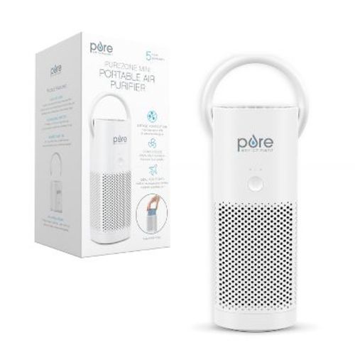 Pure Enrichment PureZone Mini Portable True HEPA Air Purifier White: Quiet, Easy Filter Change, CARB Certified, 5-Year Warranty