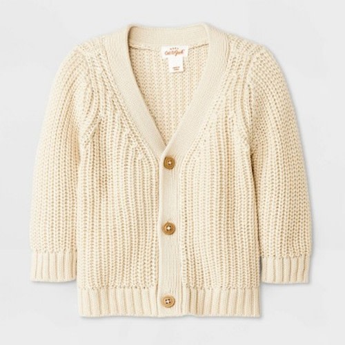 Baby Front-Button Cardigan - Cat & Jack™, Color: Cream, Size: 3-6M
