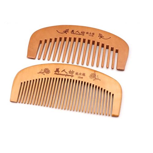 Handmade Wooden Hair Comb for Curly Wide Toothed Wooden Comb, anti-Static and Barrier-free Hand Brushing Beard, hair, Suitable for Women, Male Static Natural Wood Sandalwood Comb (Short comb)