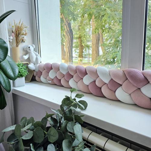 Braided pillow bolster draft stopper. Door or window draft barrier. Noise blush protector nursery. Knot pillow. Decorative cushion for sofa
