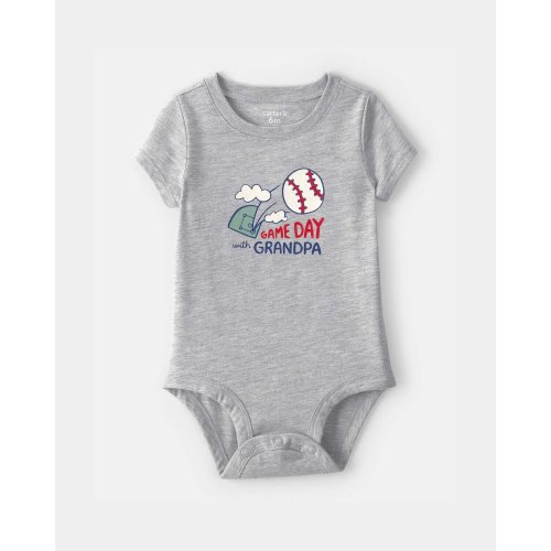 Baby 'Gameday With Grandpa' Graphic Bodysuit - Grey | Carter's