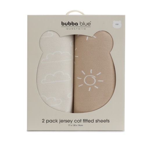 Bubba Blue Nordic Cot Fitted Sheet 2 Pack Sand/Nutmeg