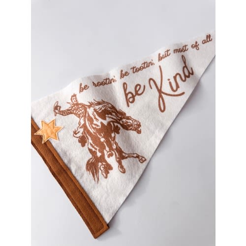 Be Kind Cowboy Felt Pennant Flag, Western Wall Art