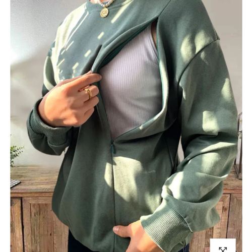 Mama's Solid Color Nursing Sweatshirt