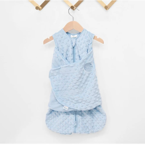 Blue Plushy Dot Velboa Swaddle| HALO