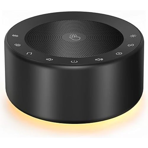Kipcush White Noise Machine with Night Light – Nursery Sound Machine with Soft Non-Glare Lamp, 30 Soothing Sounds, 8 Color Lights, Up to 8-Hour Timer for Baby & Adults