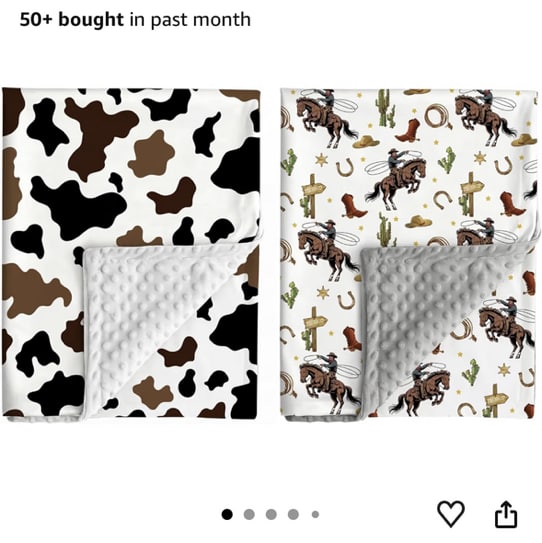 Amazon.com: Jola's House 2 Pack Cowboy Baby Blanket Western Cowboy Gender Neutral Minky Blankets for Newborn Baby Girls or Boys Cowboy Nursery Toddler Double Layer Blanket with Dotted Backing (Western)