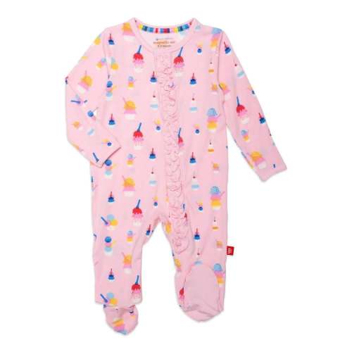 pink sundae funday modal magnetic parent favorite footie with ruffles – Magnetic Me
