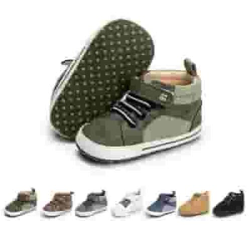 HsdsBebe Unisex Kids Casual & Dress Shoes Soft Anti-Slip High Tops, Black