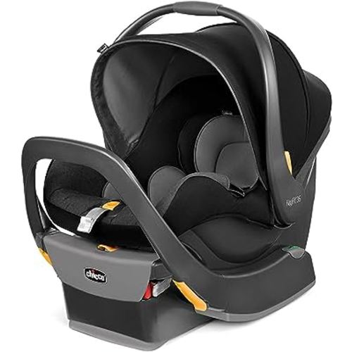 Chicco KeyFit 35 Infant Car Seat and Base, Rear-Facing Seat for Infants 4-35 lbs, Includes Infant Head and Body Support, Compatible with Chicco Strollers, Baby Travel Gear | Element/Black
