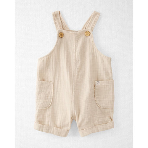Baby Organic Cotton Gauze Shortalls in Cream - Little Planet | Carter's